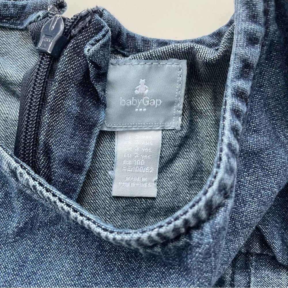 Gap Kids Little Girls Blue Denim Chambray Jumper Dresses LOT OF 2, Size 3/4
